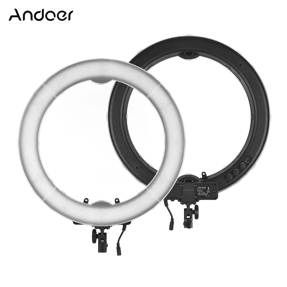 Светодиодный кольцевой светильник Andoer 18 дюймов 3200K 5600K двухцветный режим плавная