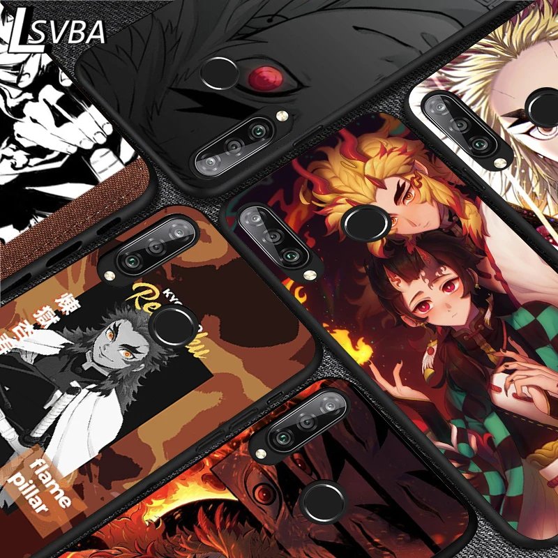 

Kyojuro Rengoku Silicone Phone Case for Huawei P30 P20 P40 Lite E Pro P Smart Z Plus 2019 P10 P9 Lite Black Cover