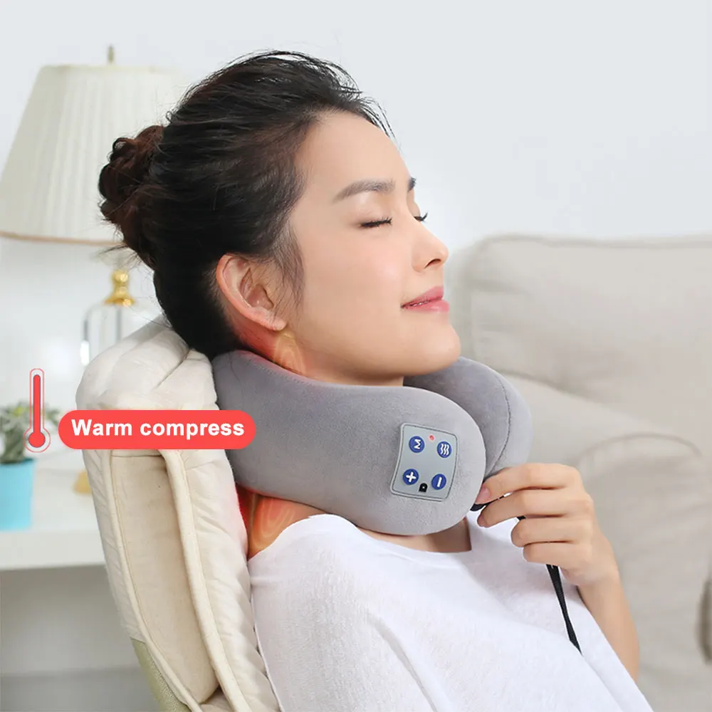 

Electric Neck Massager Heating Shoulder Neck Massage Pillow Vibration EMS Back Massager Relieve Fatigue Relax Nerves Health Care