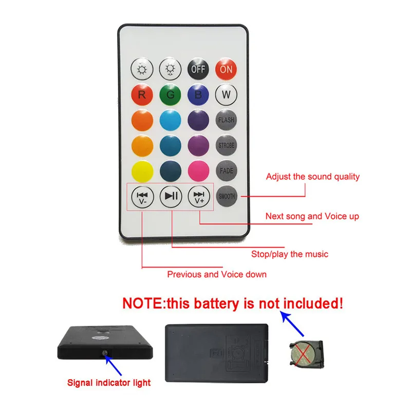 Светодиодная лампа LED Spot Light 18W E27 Smart RGB с беспроводным диммером, динамиком Bluetooth и пультом управления на 24 кнопки.