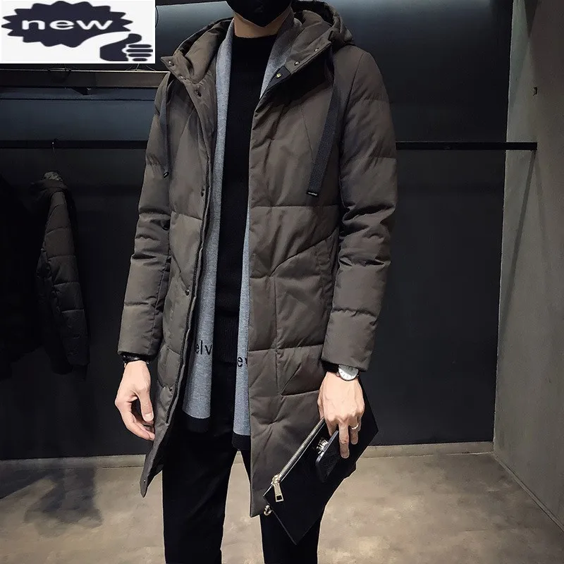 Fashion Winter Men Long Thick Warm Parka Coats Mens Hooded Jacket Black Grey 5XL High quality Brand Clothing