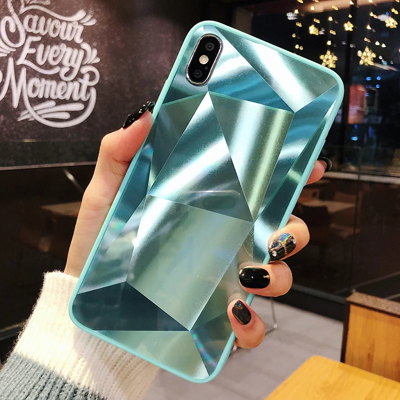 3D Diamond Silicone Case For iPhone 11 Pro Max Phone Cover Colorful Cases XR XS X 6 6s 7 8 Plus Soft TPU Shell | Мобильные телефоны