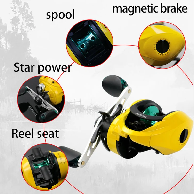 

Newly 8+1 Bearings Fishing Wheel Magnetic Brake Water Drop Left/Right Hand Fishing Reel