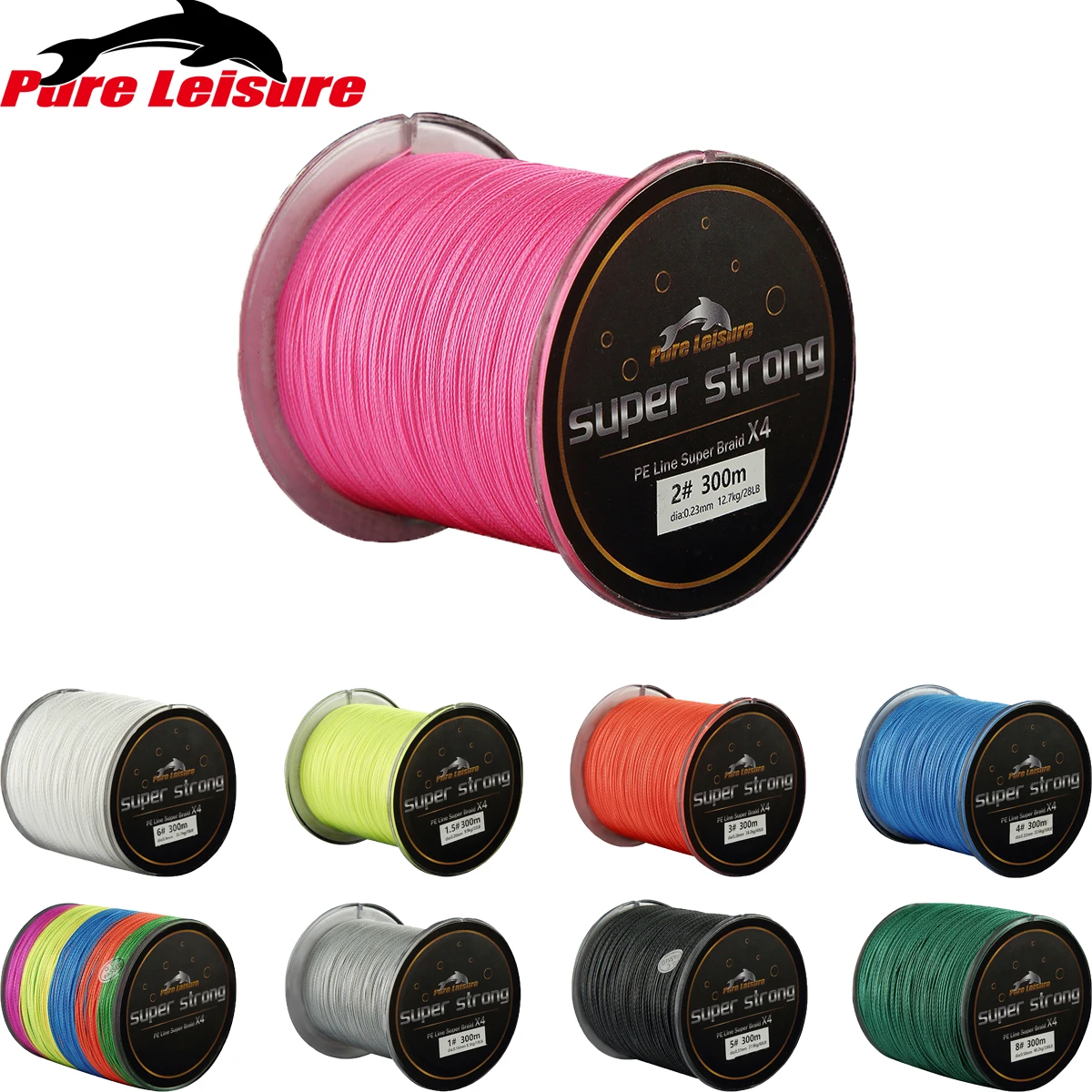 PureLeisure рыболовная леска 4 подставки Lenza Pesca Tresse Peche Brins 300 м Fil De Pe плетеная Linha