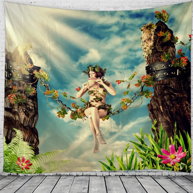 

Creative 3D Painting The Garden of Eden Tapestry Wall Hanging Bed Spread Beach Towel Table Cloth Yoga Mat 250*180 Large Size