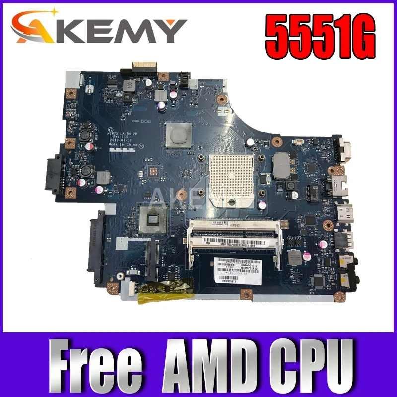 Материнская плата для ноутбука Acer aspire 5551 5551G E640 DDR3 Бесплатный процессор NEW75 LA 5912P