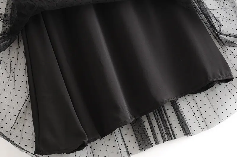 Женская модная гофрированный с сеткой миди юбка женская боковая молния vestidos элегантная повседневная шикарная юбка QUN467