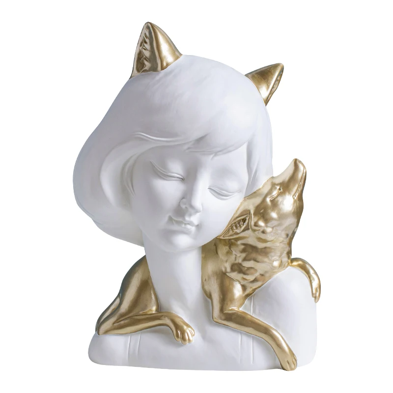 

[MGT] Европейский Креативный Золотой лисички для девочек, украшение для личности лисы и девушки, праздничный подарок, украшение для гостиной, ...