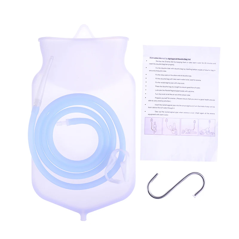 Silicone Enema Bag Kit for Colon Cleansing with Hose Health Anal Vagina Cleaner Washing Flusher Constipation 2000ml | Красота и