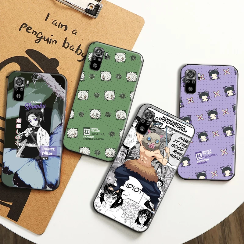 

Cartoon Japan Anime Demon Slayer Phone Case For Xiaomi Redmi 10X 4G 5G 10X Pro 5G Note 10 10 Pro 10T 5G Kamado Cover Fundas