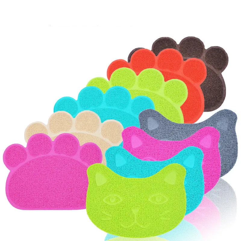 Симпатичный коврик для кошачьего туалета из ПВХ водонепроницаемый питомцев