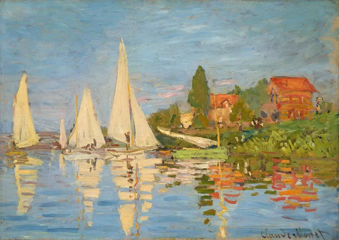 

WANLN Claude Monet: Regatta in Argenteuil Metal Tin Sign Home Garage Bar Supplies Lightweight and Interesting Outdoor Decoration