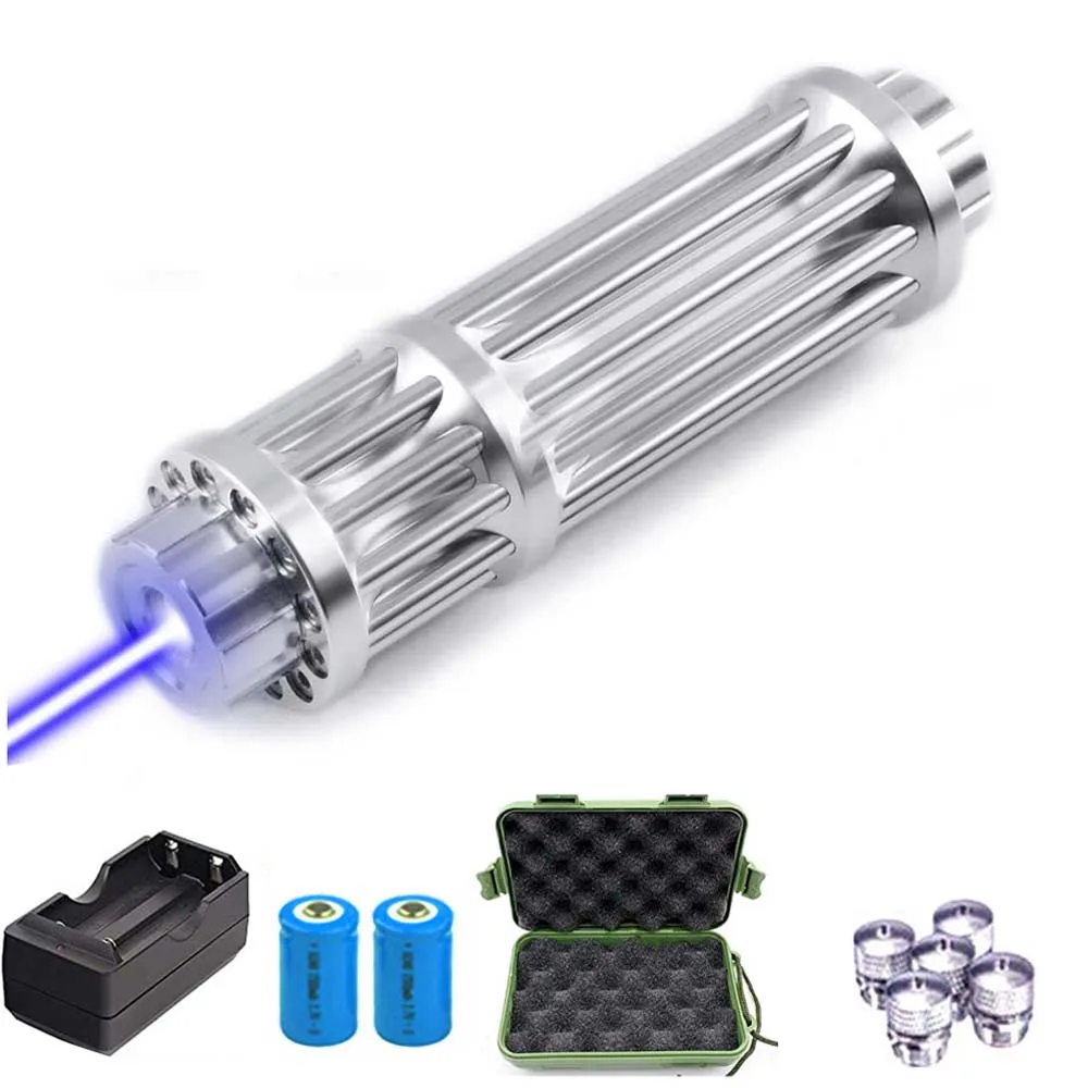 Мощный синий лазерный фонарик 8000 м нм горящая лазерная указка высокой