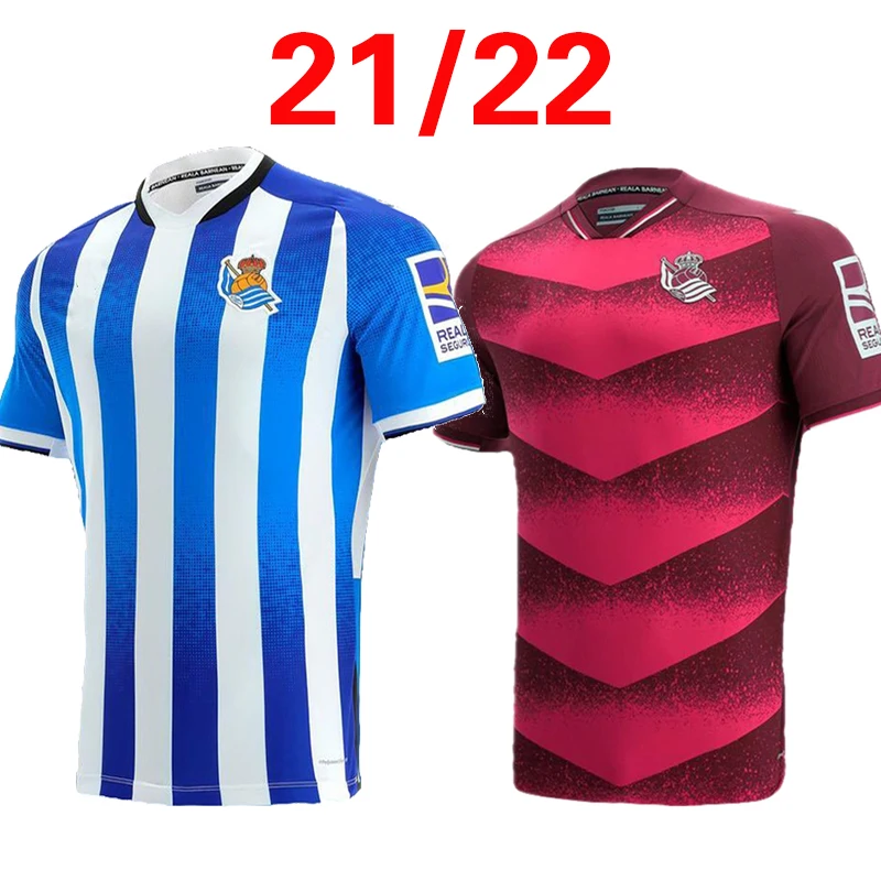 

21 22 Mens Royal Society Soccer Jerseys JUANMI OYARZABAL X. PRIETO home Away Real Sociedad Football Shirts