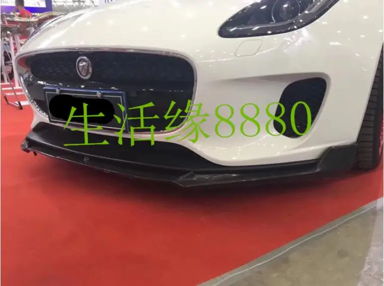 Front Lip 18-19 Углеродное волокно переднего бампера v-стиля задний бампер диффузор сбоку юбки задний спойлер Подходит для Jaguar F-TYPE FTYPE - Цвет: Front Lip 18-19