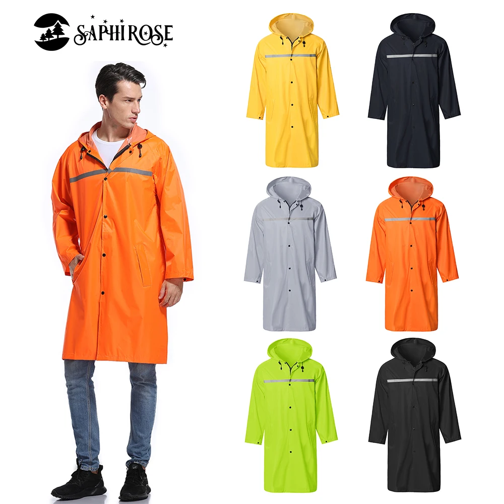

Мужской дождевик, длинный непромокаемый дождевик с капюшоном, аварийное пончо