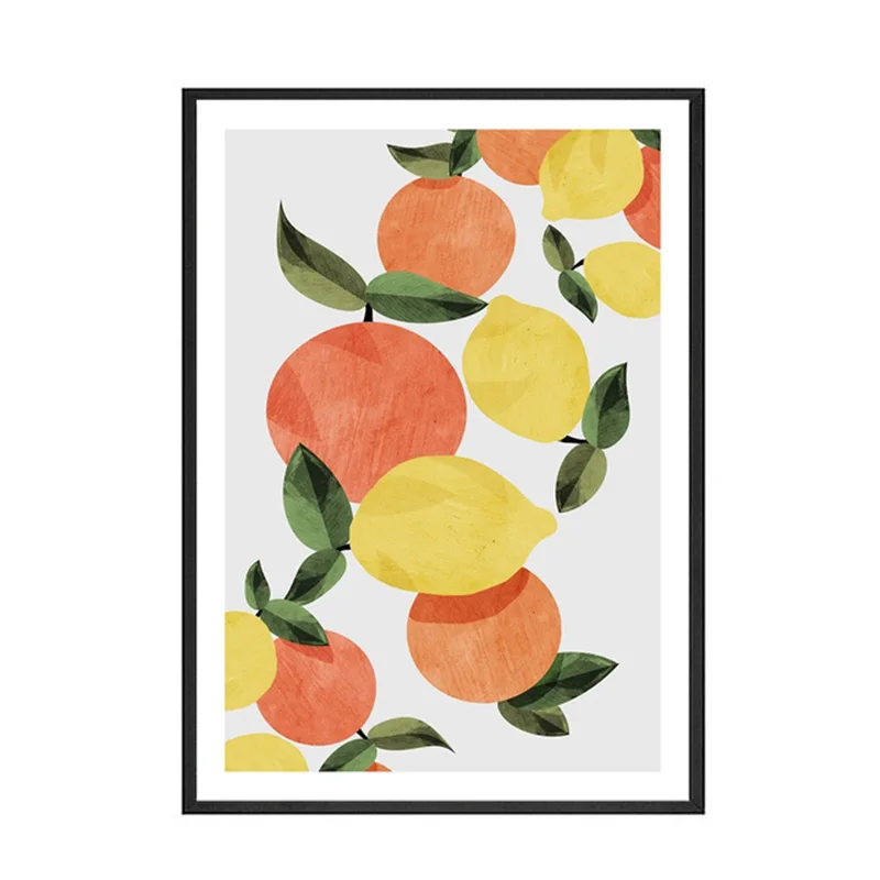 

Abstract Fruits Orange Lemon Tree Canvas Painting Wall Art Watercolor Picture Posters Print for Living Room Corridor Decoration