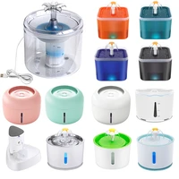 transparent cat water fountain pet drinking bowl usb charge automatic water dispenser with led quiet mute electric feeder