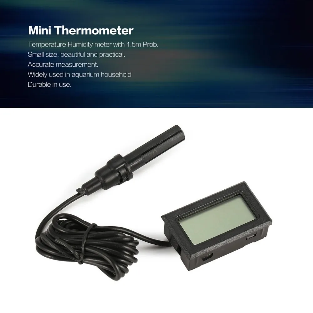 mini electronics thermometer hygrometer temperature humidity meter detector tester with line 1 5m probe for aquarium household free global shipping