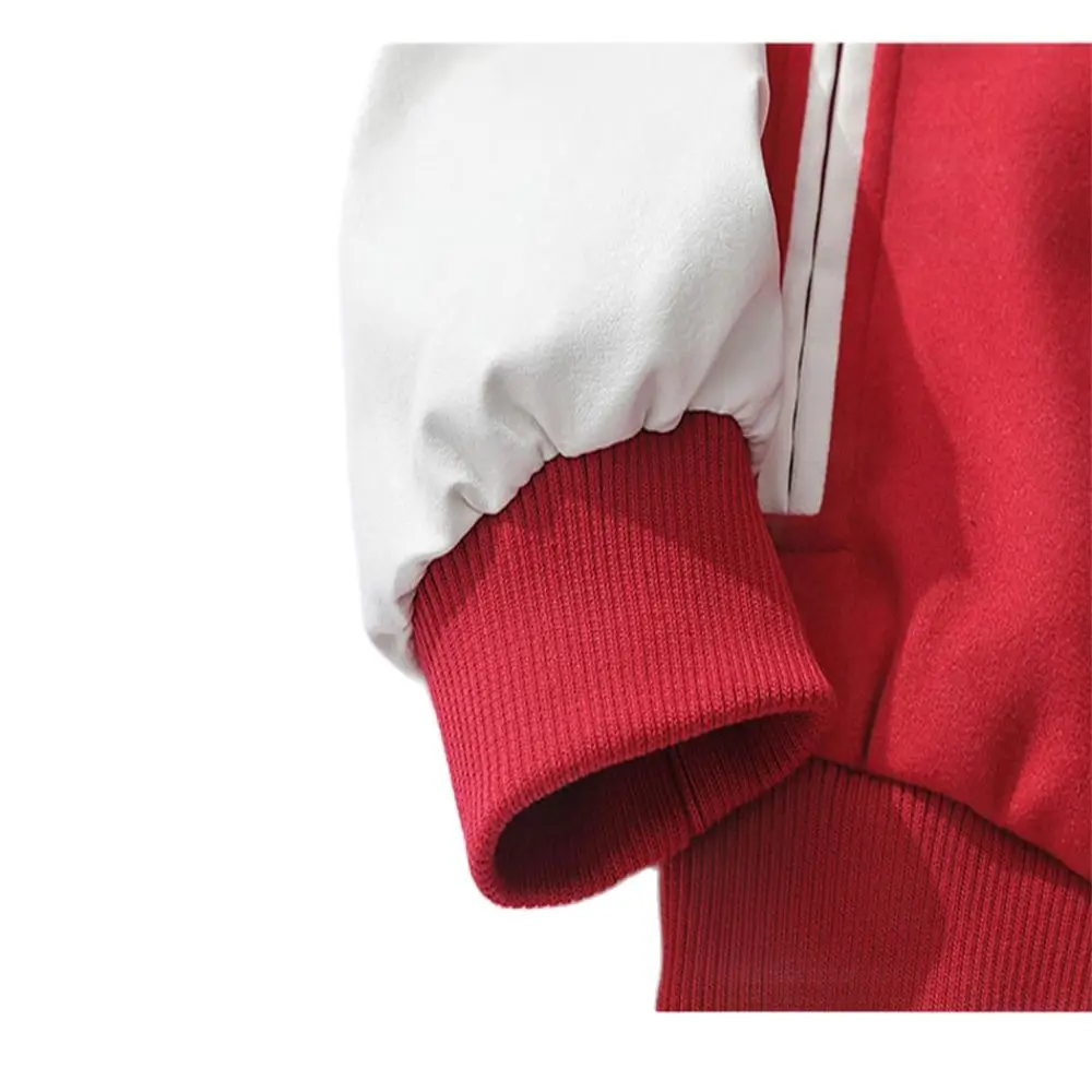 

2021 Autumn New Baseball Uniform Jacket Casual Loose Fashion Stitching Contrast Color Lapel Letter Embroidery Couple Jacket
