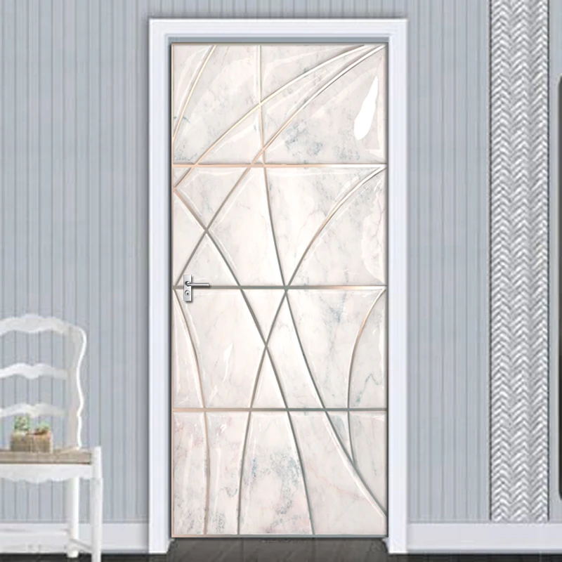 Самоклеящаяся дверная наклейка обои рельефная Линия 3D мягкий чехол европейский