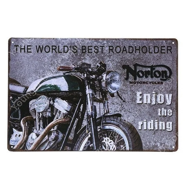 

American British Motorcycle Metal Sign Bar Cafe Home Wall Decoration Poster Retro Plaque Retro Metal Plate Diy Decorative Board