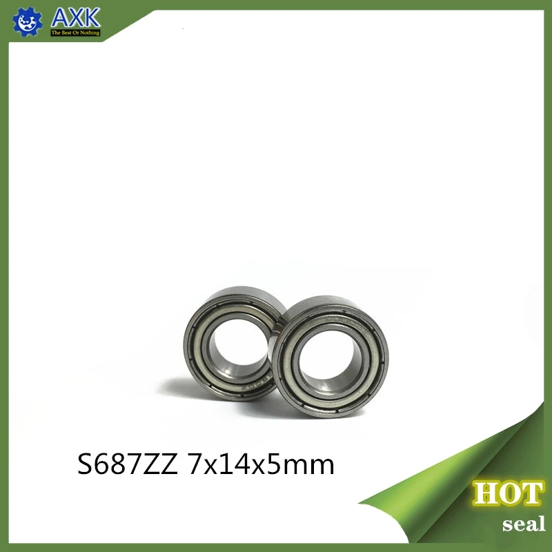 S687ZZ подшипник 7*14*5 мм (10 шт.) ABEC 1 440C ролик из нержавеющей стали S687Z S687 Z ZZ шариковые