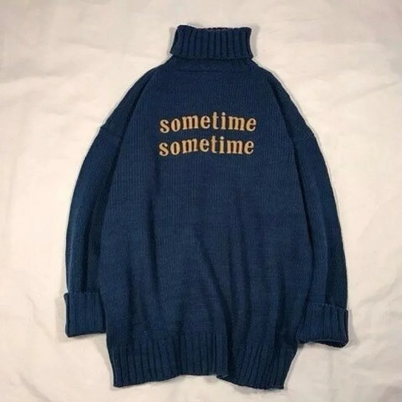 Свитер Женский свободного кроя с буквенным принтом в стиле Харадзюку | Женская