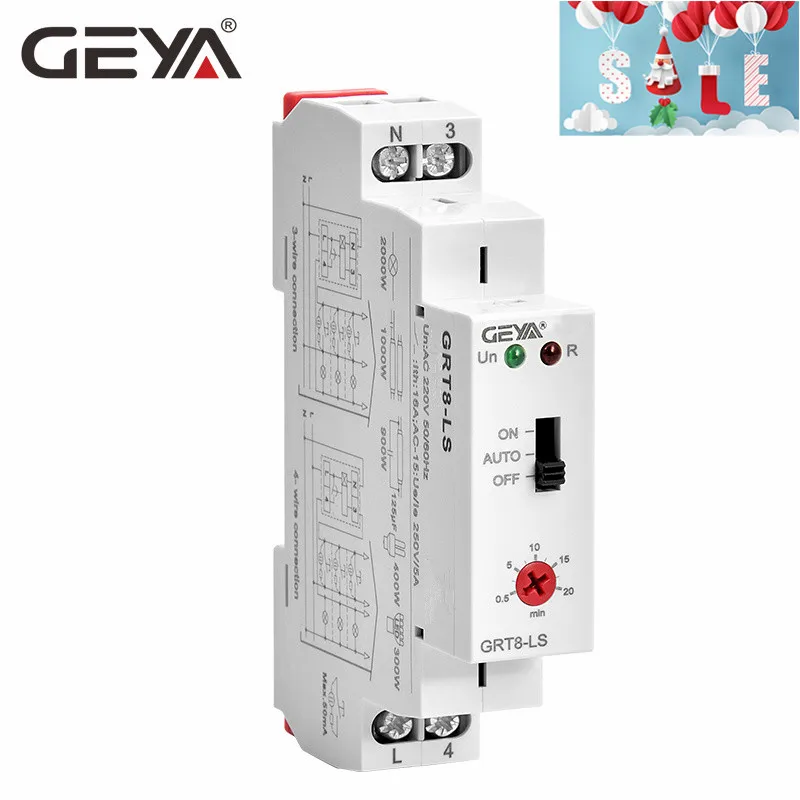 GEYA GRT8-LS din-рейку лестница переключатель времени 230VAC 16A 0,5-20 минут светильник переключатель задержки