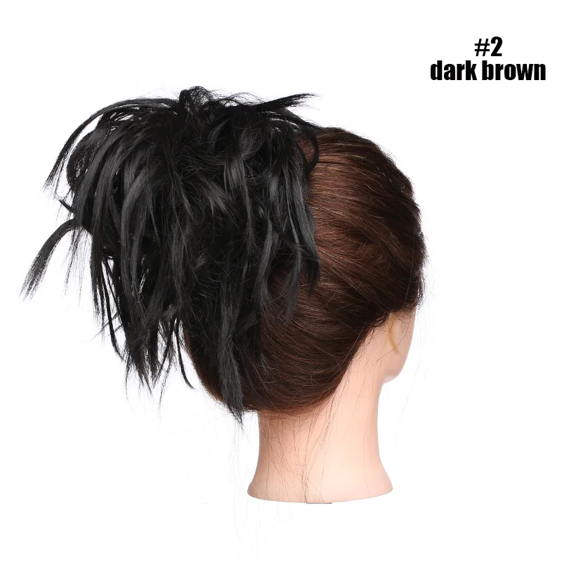 dark brown S-noilite 45 г резинка для волос булочка пончик-шиньон синтетические волосы для наращивания Высокая температура волокна поддельные волосы кусок для женщин - Цвет: dark brown