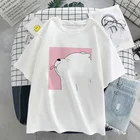 Летние футболки в стиле Харадзюку с коротким рукавом, футболка большого размера с японским аниме, женская футболка с принтом милого медведя
