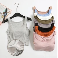 solid color quick dry tank women casual u neck sleeveless top sexy padded basic stretch hollow out tank tops