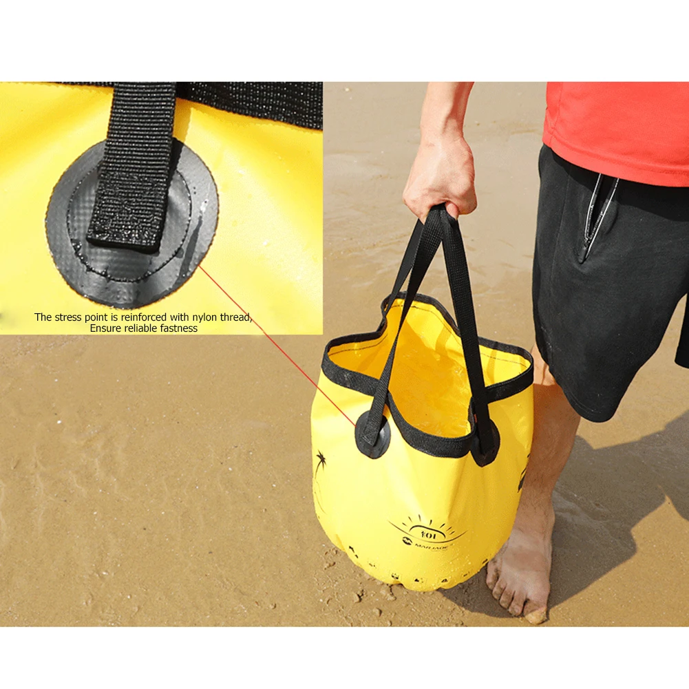 

10L Portable Bucket Waterproof Water Bags Outdoor Foldable Bucket Water Storage Bag Container Collapsible Fishing Travel Bucket