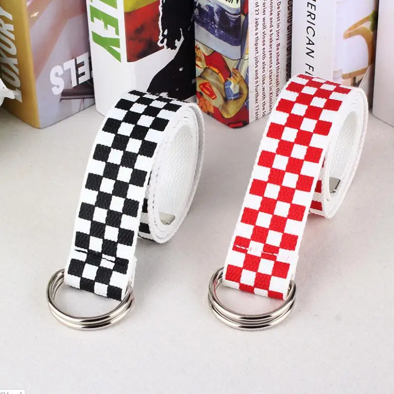 Холст с расцветкой шахматная доска Ремни Широкие пояса Пояс Повседневное