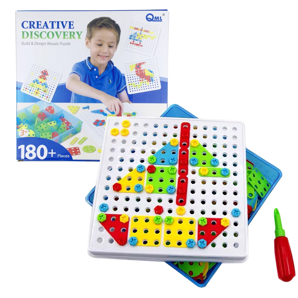 182 Монтессори развивающая дрель головоломка игрушки для детей DIY винтовые