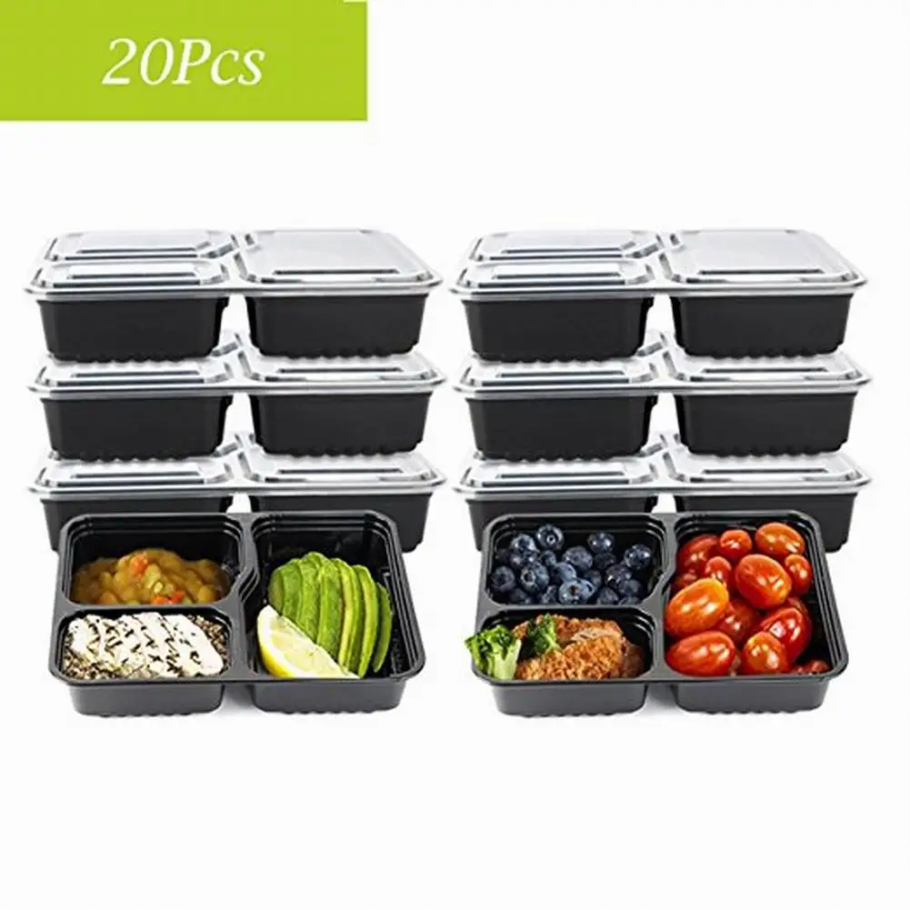 20-Piece Meal Box Preparation Containers Durable BPA-Free Plastic Disposable Food Storage | Дом и сад