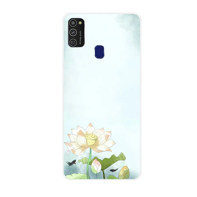 

Silicone Case For Samsung Galaxy M21 Fashion Painted Protection Back Cover For Samsung M21 M 21 Ultra Thin Shockproof Phone Case