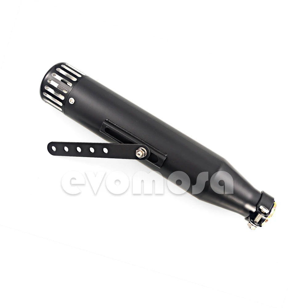 Bright black Universal Motorcycle Exhaust Pipe Muffler Tail Tube Exhaust Tip Silencer For Harley Bobber Custom