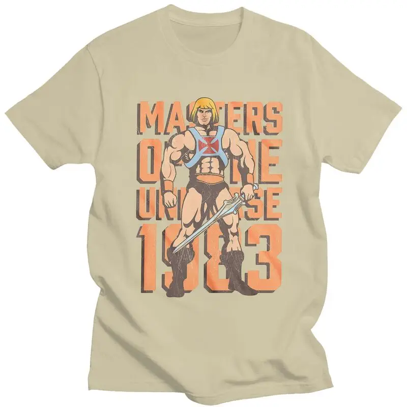 

Новинка He-Man 1983 мастера Вселенной Футболка Мужская хлопковая футболка с короткими рукавами с винтажным принтом Eternia футболка модная футболк...