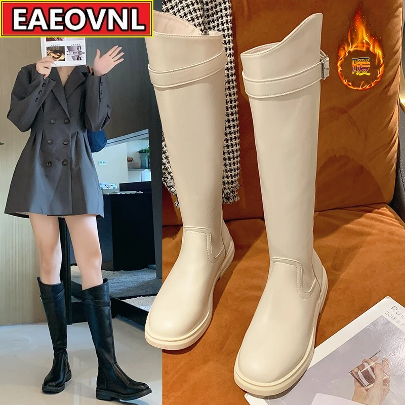 

Thigh-high Boots 2021 New Autumn Winter But Knee Thigh-high Boots Thin Versatile Low-heel Thigh-high Boots Small Knight Boots