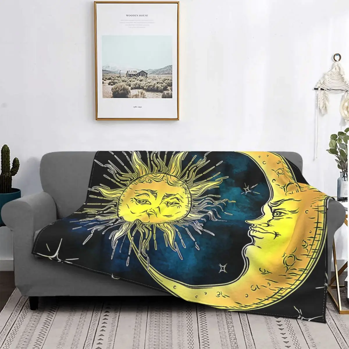 

Mandala Tarot Card Divination Witchcraft Blanket Printed Stitch Soft Breathable Coral Fleece Throw Blankets For Sofa Travel