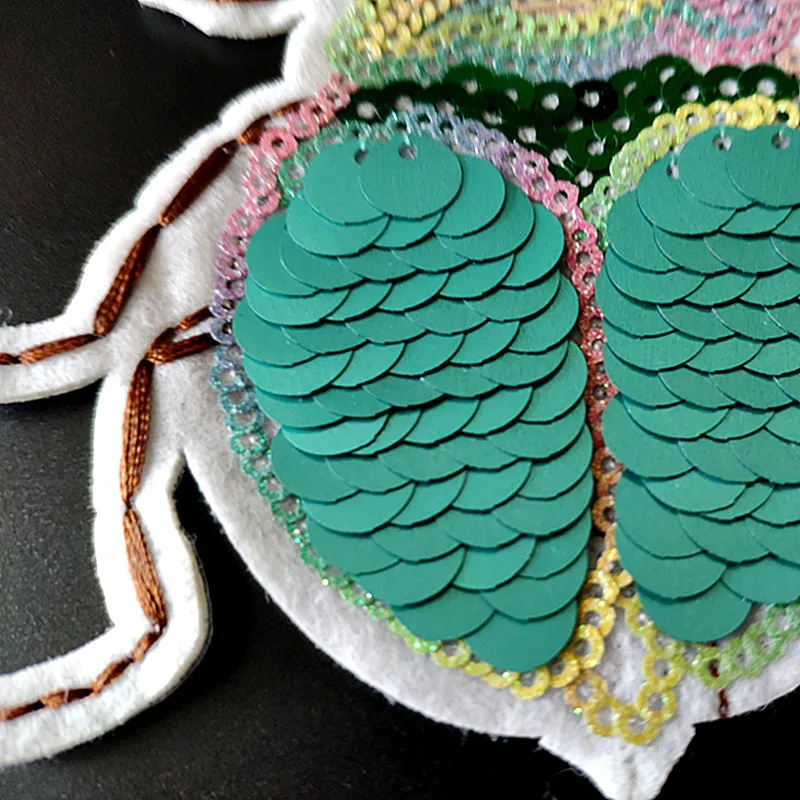 

T shirt women Biker patch sequins 110mm Beetle deal with it Iron on patches for clothing Diy stickers t shirt mens free shipping