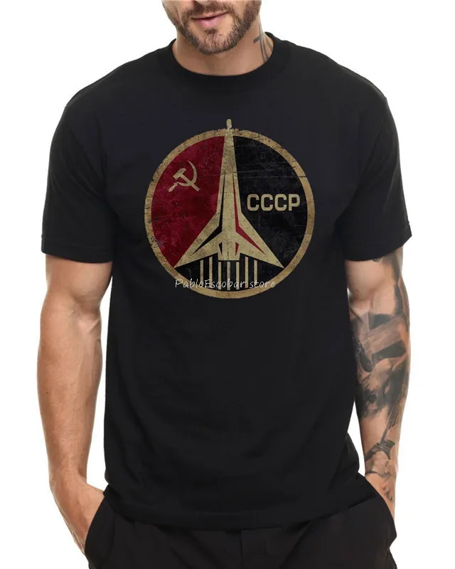 

Мужская хлопковая футболка премиум-класса Cccp, хлопковая Футболка с принтом СССР, молот и серп Советского Союза, новые Забавные топы унисекс,...