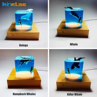 handmade handicrafts resin whale night light creative whale divers ocean luminous usb table lamp holiday gift home decoration