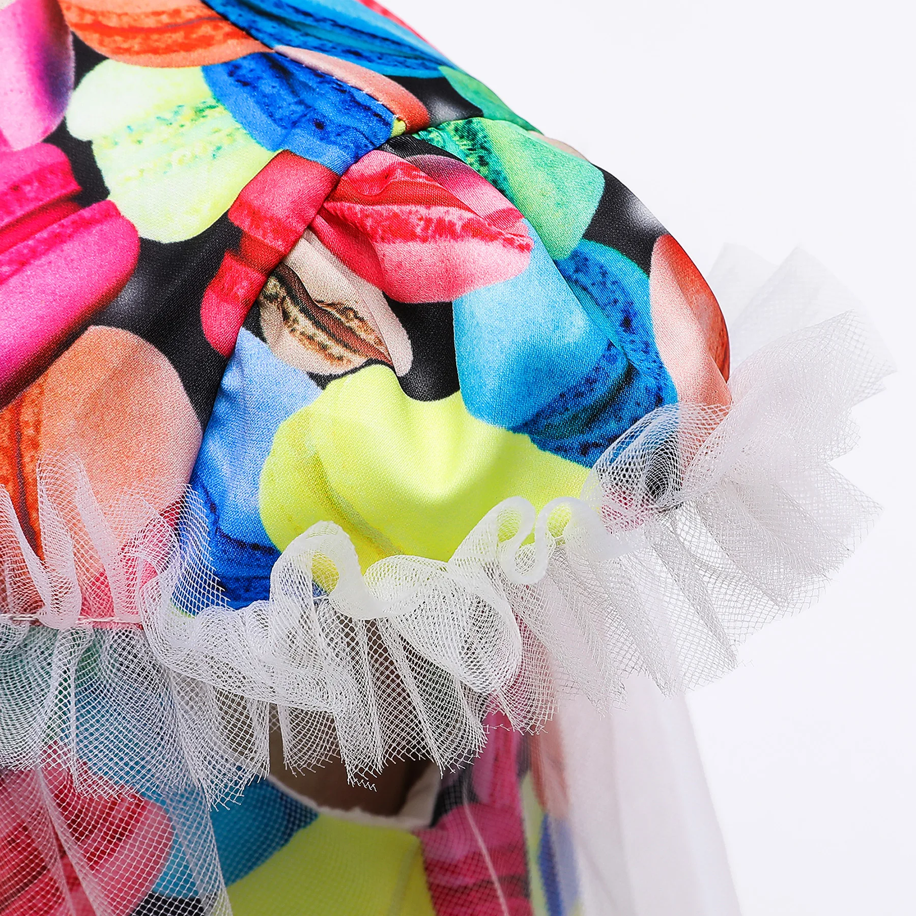 

Girls dress 2020 little girl a-line dress printed princess dress short sleeve children clothing mesh children dress