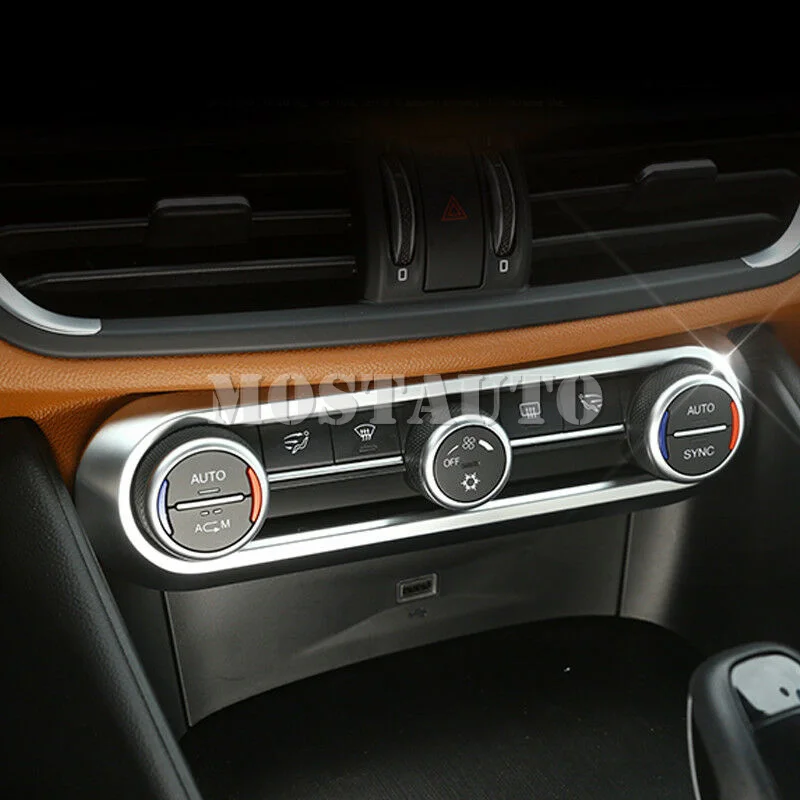 

For Alfa Romeo Giulia Stelvio 2017-2021 Matte Car Conditioning Adjustment Cover Trim 1pcs Car Accessories Interior Car Decor