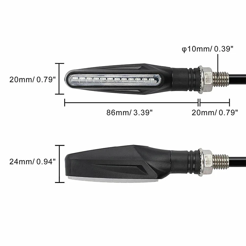 DERI 4 шт. 12LED лампа для мотоцикла, сигнальная лампа, последовательный плавный световой индикатор, светильник, мигающий индикатор