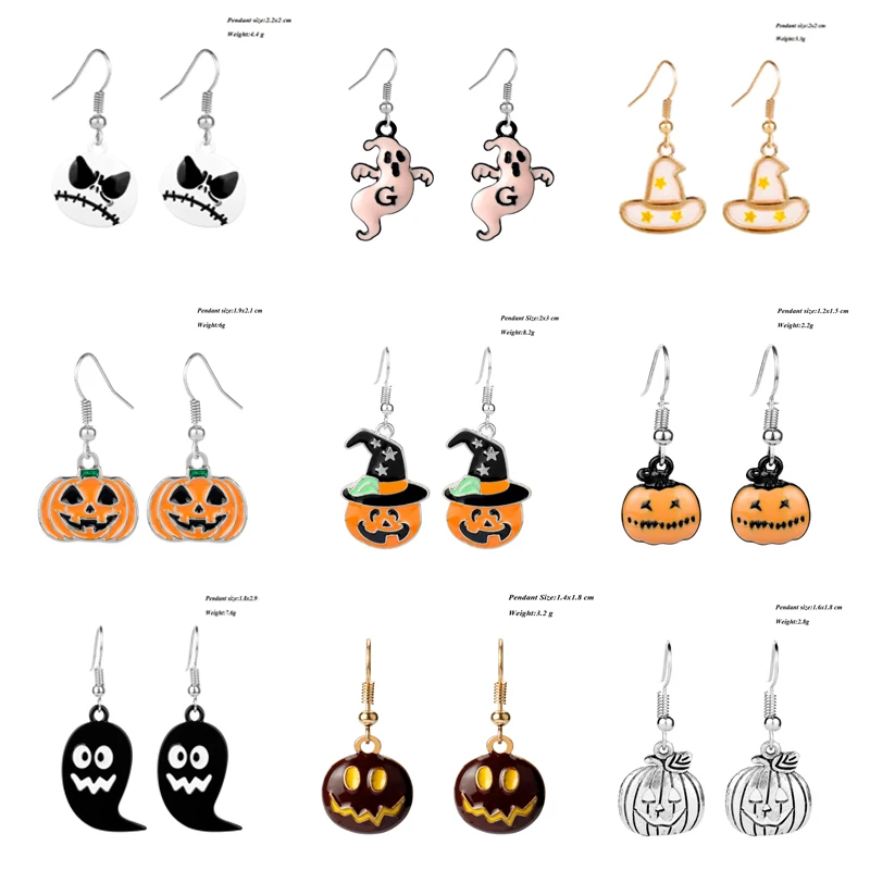 

Holloween Fashion Earrings Theme Ghost Horror Face Pumpkin Pendant Earrings For Halloween Party Accessory Gifts