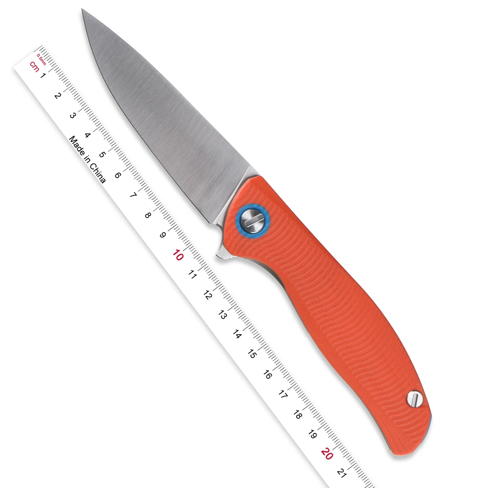 Складной нож Kanedeiia F3 Flipper D2 стальное лезвие оранжевый G10 + титановая ручка уличные