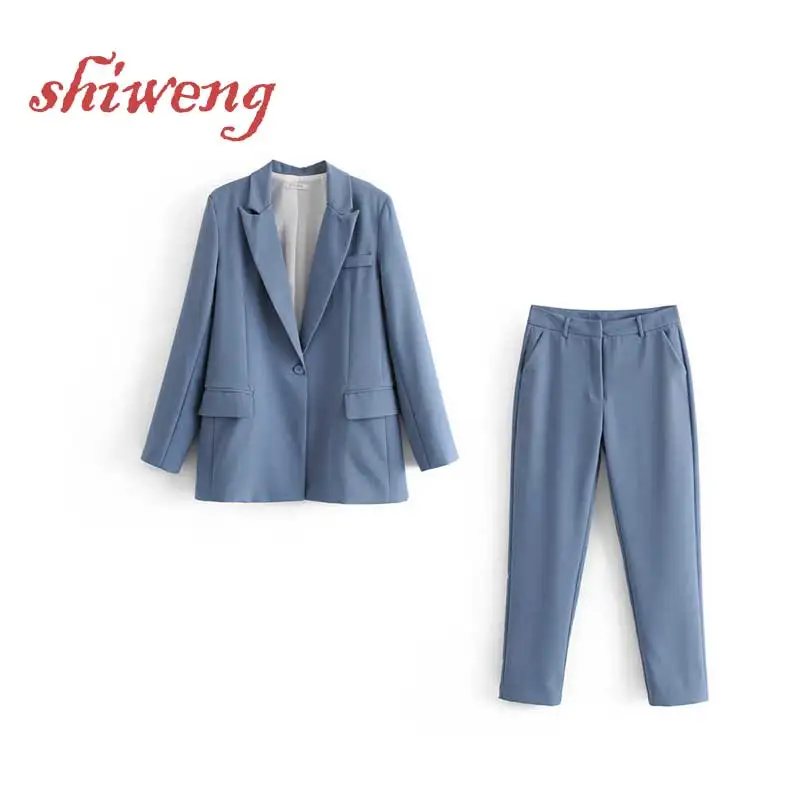 

New Women's Clothing Vintage Elegant Light Mature Ol Style Suit Straight Loose Suit Jacket + Casual Suit Pants Two-piece Female